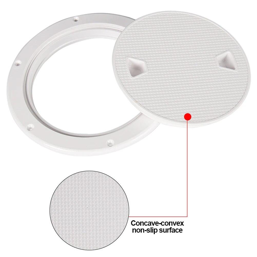 4/6/8 Inch Round Deck Inspection Access Hatch Cover Plastic White Boat Screw Out Deck Inspection Plate For Boat Yacht Marine