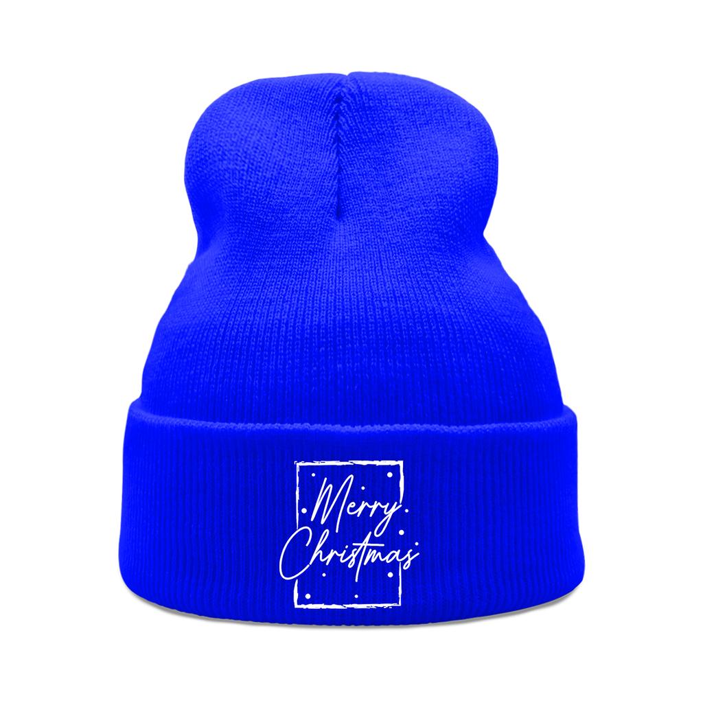 Merry Christmas Print Unisex Winter Hats Knitted Cap Beanie Caps For Man Sporting Cozy Beanie Ideal Choice For Daily Wear