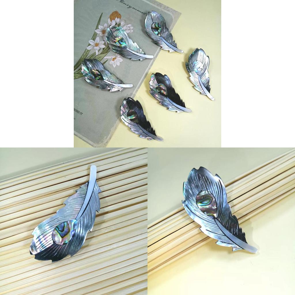 Shell Geometric Brooch With Inlay For Fashion Casual And Gift Giving