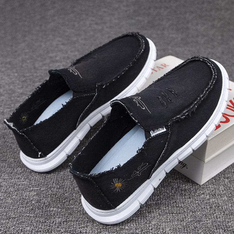 Men's Casual Canvas Shoes Breathable Slip on Loafers Men's Boat Shoes