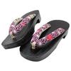 Eiza Geta Sandals with Camellia Perfect for and Summer and Halloween Women's Pattern, Cosplay, Yukata, Photoshoots, Festivals, (e139) (Purple, 25cm)