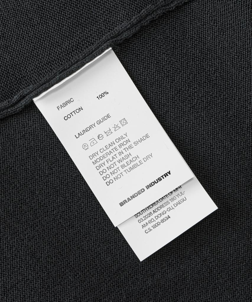 Beulaendideu Solid Open Collar Half Knit [Graphite]