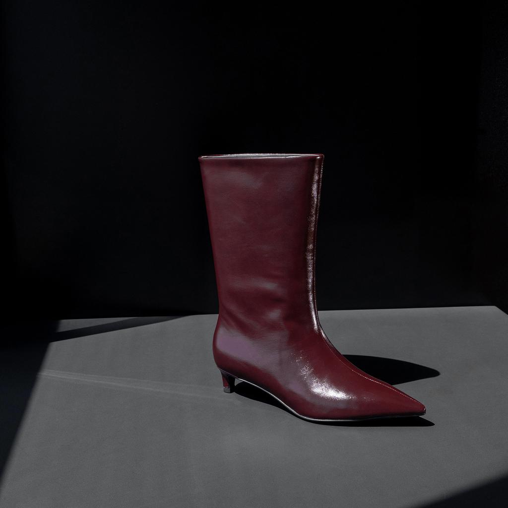 Silver Fashion Simple Temperament Short Boots 2025 Autumn New Pointed Stiletto Sleeve One Pedal High Heel Fashion Boots