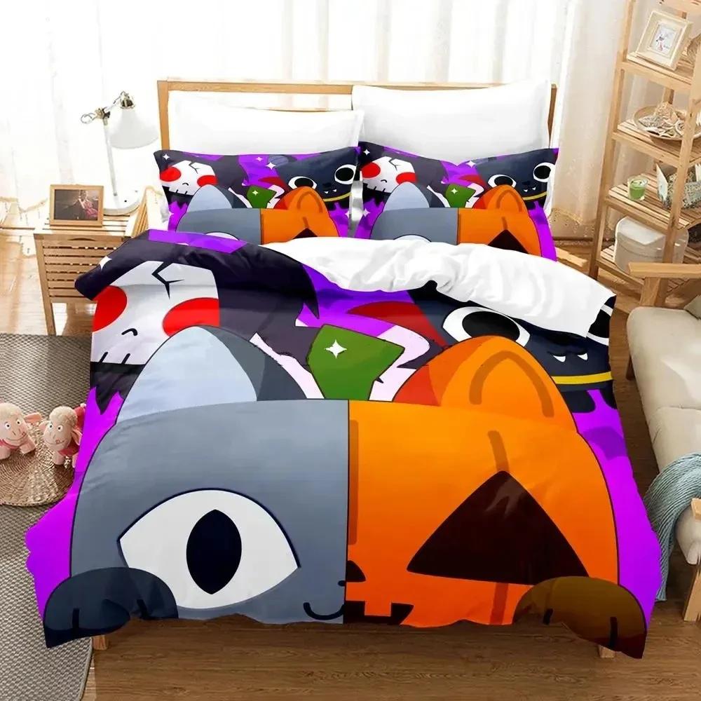 Cat Pet Simulator X Bedding Set Single Twin Full Queen King Size Aldult Bed Set Boys Bedroom Duvet Cover Sets Anime Bed Sheet Se