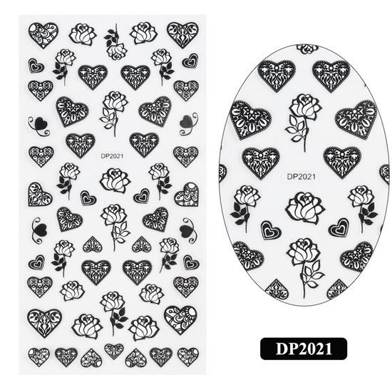 1pc 3D Nail Stickers Spring Summer Natural Flower Leaves Simulation Dried Flower Dragonfly Nail Applique Water Slides Decoration