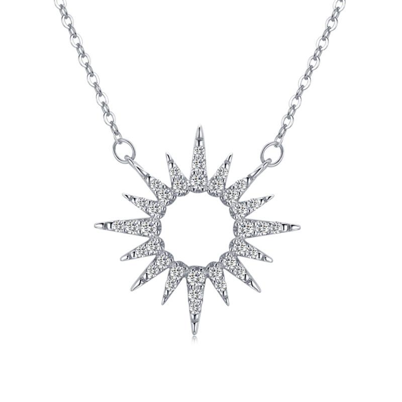 Pn10 Silver Moon &Star Necklaces For Women Girl Banquet Wedding Collar Silver Jewelry