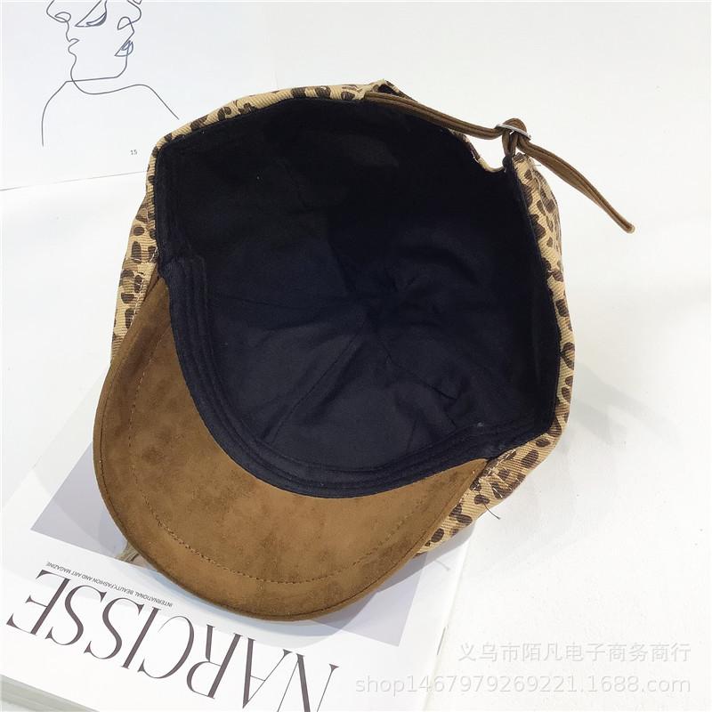 Retro Leopard Print Forward Hat Female New Spice Girl Early Autumn Cap Temperament Versatile Painter Beret