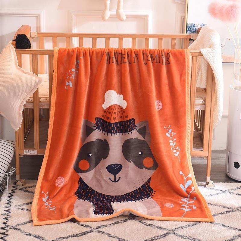 Factory direct sales wholesale foreign trade single-layer cartoon flannel children's blanket gifts coral fleece blanket afternoon leisure blanket
