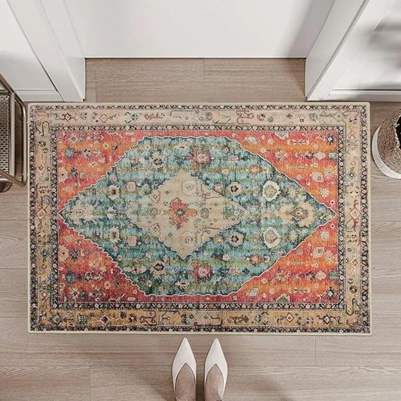 

Leaves Printed Door Mat Ethnic Style Non-slip Kitchen Rug Laundry Room Entrance Floor Carpet Home Outdoor Decor Entryway Doormat 40X60cm