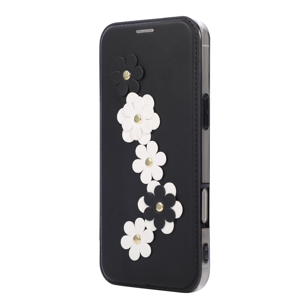 Jednoduchý Elegantní 3D Květinový Kryt s Slotem a Magnetickým Uzávěrem z Kůže pro iPhone 17 Pro Max 16 Plus 15 14 13 12 Nárazuvzdorný Kryt s Pocitem Kůže