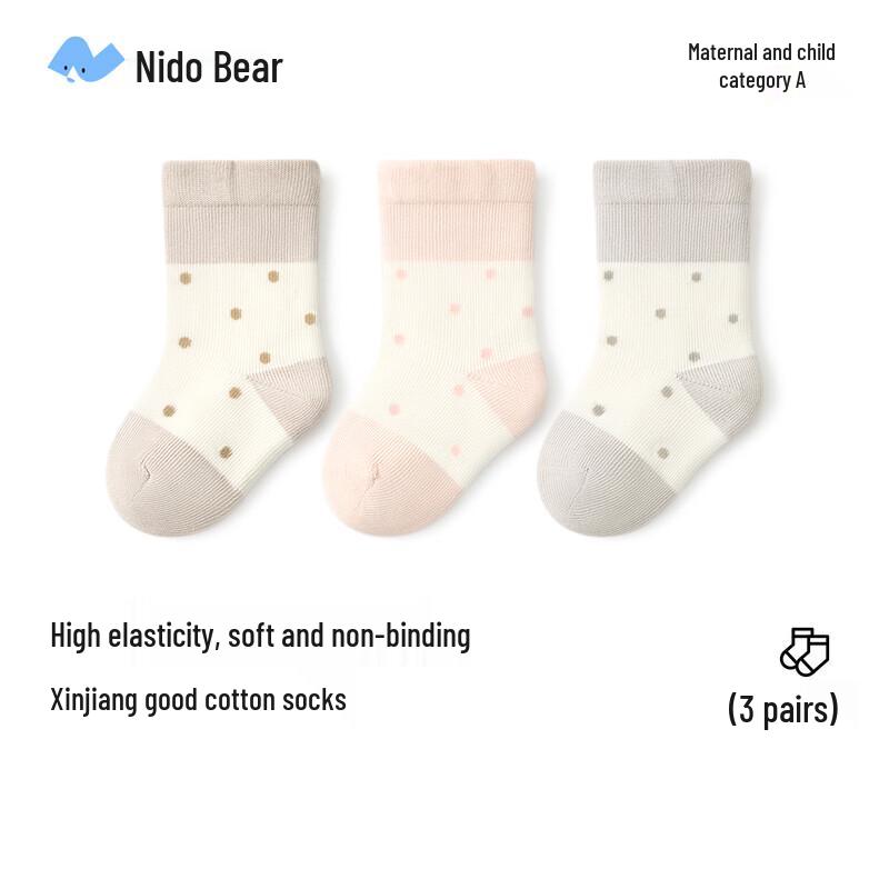 Nidoxiong Newborn Baby Girl Boneless Cotton Socks (3-Pair Pack)