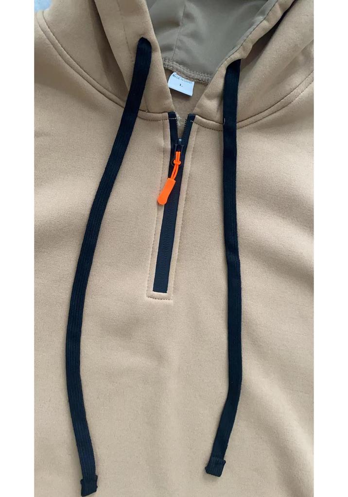 Unisex Trendy V-neck Zipper Fleece Hoodie - 220g Thickened Warm Autumn/Winter 2024 Collection