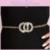 Glass Large Rhinestone Double Round Buckle Ochain Adjustable Hanging Buckle