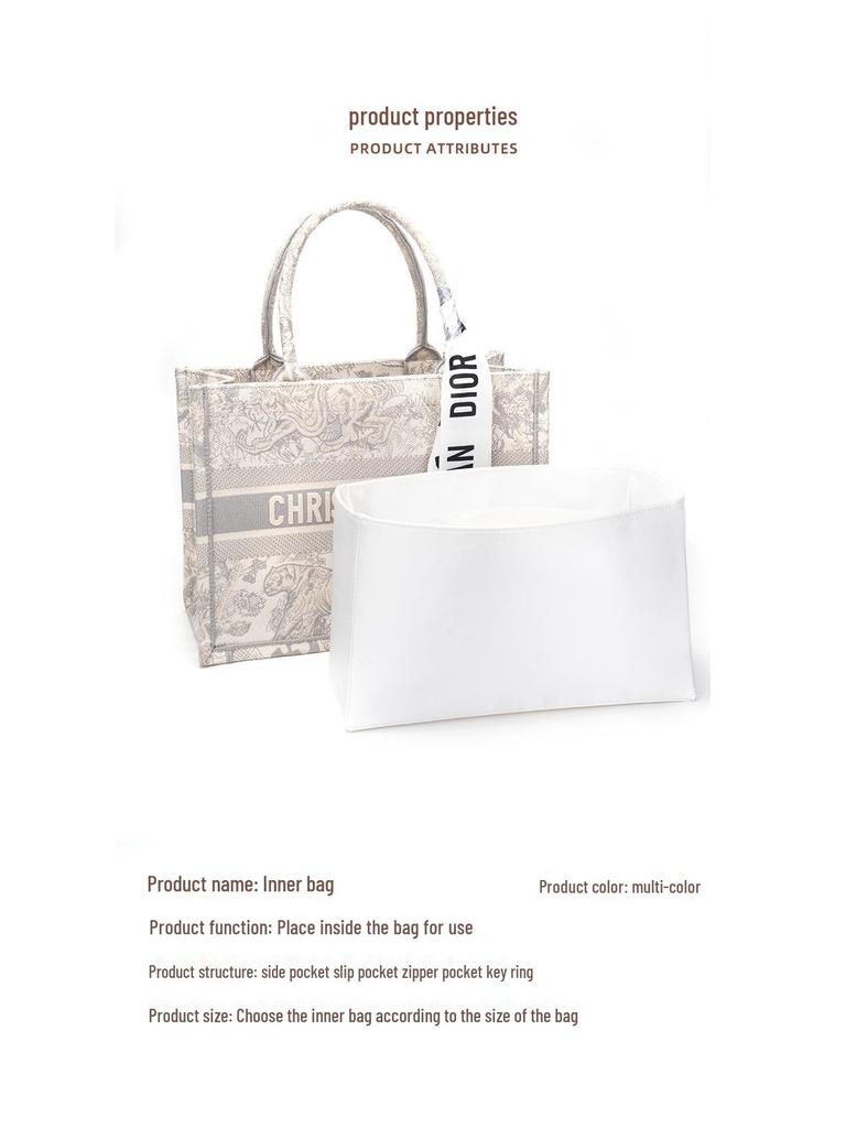 Seiden-Buch-Tote-Organizer & Kosmetik-Innenfutter-Tasche