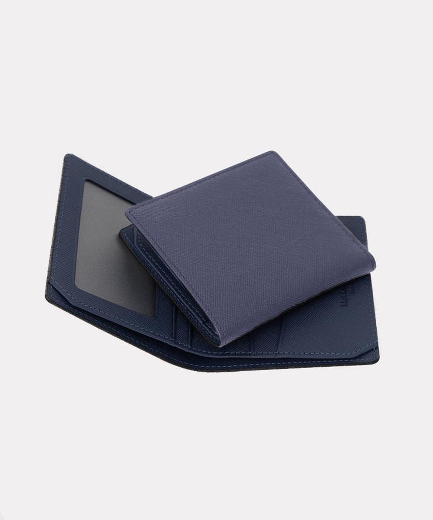 Matt Saffiano Cowhide Mini Wallet (Steel Blue) W22761