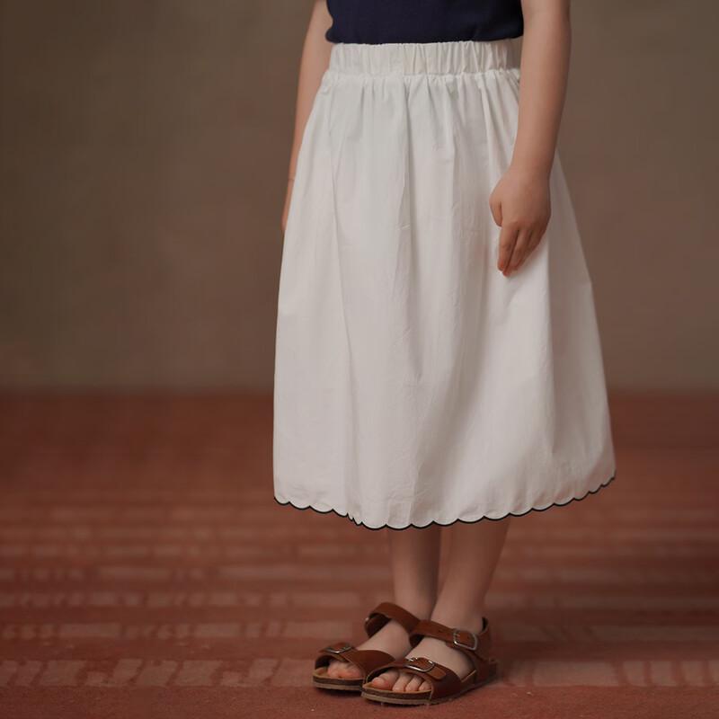 Hacikis Girls  Summer Wavy Hem A-Line Skirt 170
