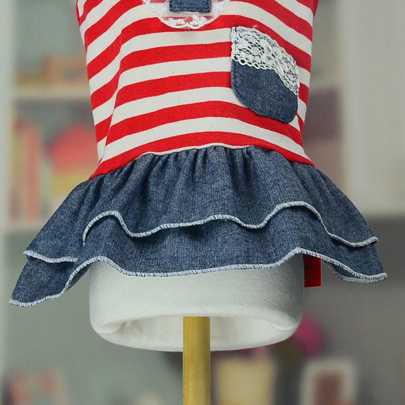 Lovely Dog Puppy Denim Dress Dog Cat Pet Tutu Skirt Princess Wedding Dress Cute Dog Apparel Dog Clothing