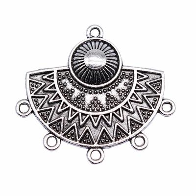 4pcs Earring Connector Jewelry Components Accessories Antique Silver Color Zinc Alloy 30X35mm