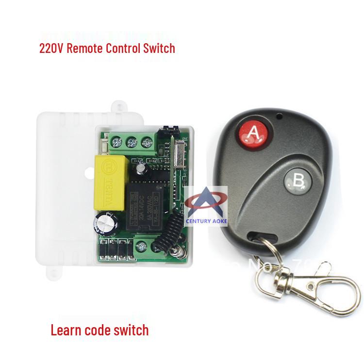 220V Wireless Light Switch Kit: Single-Channel Controller with Buick 2-Button Remote (315M/433M)