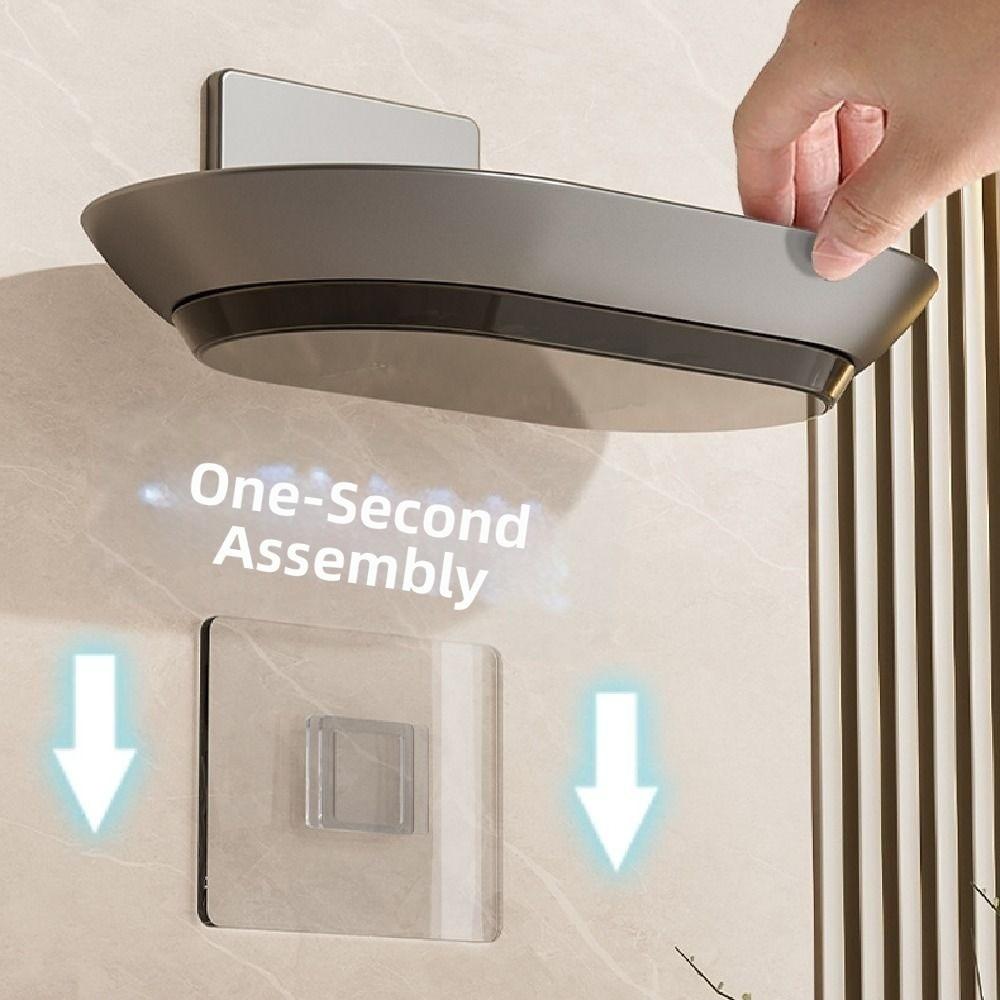 2Pcs Punch-Free Soap Drain Box Aluminum Soap Dish Holder Soap Storage Tray Bathroom Accessories