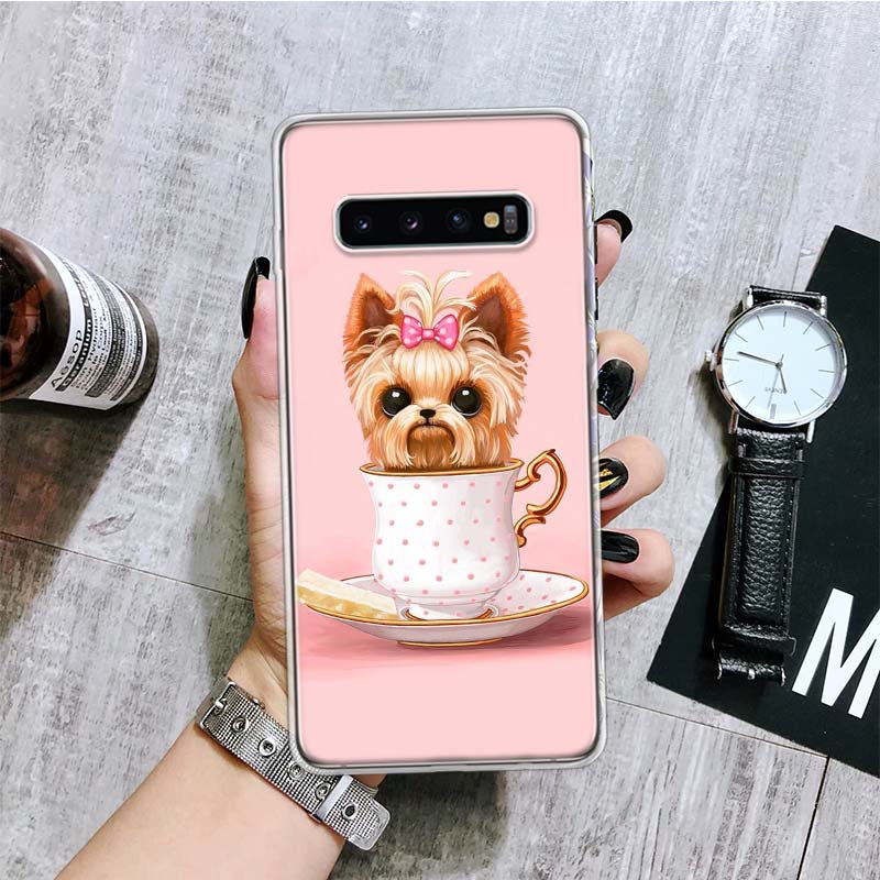 Yorkshire Terrier Dog Puppy Phone Case For Samsung Galaxy S20 FE S10 Plus S21 S22 Ultra S10E S9 S8 S7 Edge J4 + Fundas Cover