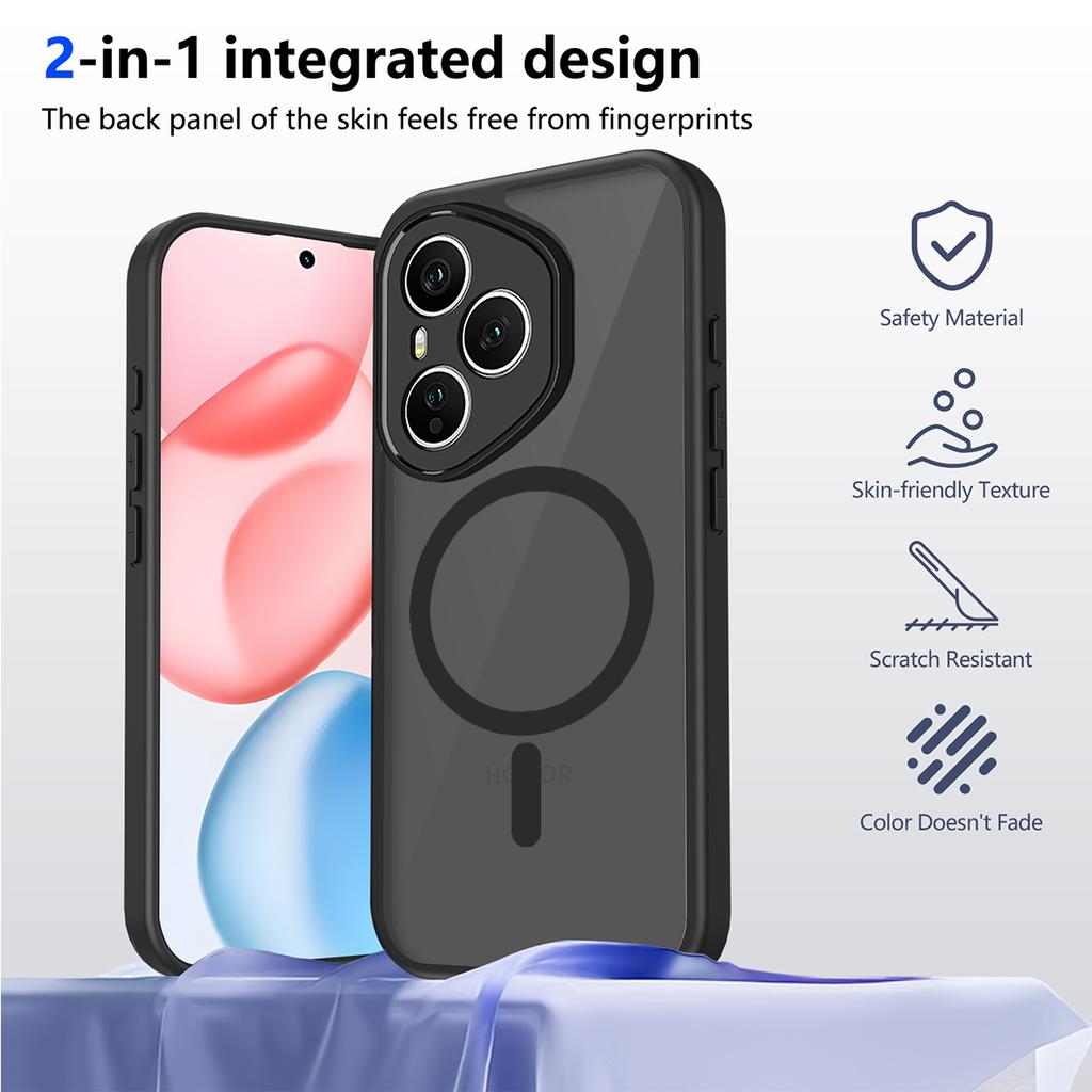 Case For Honor 400 Pro Armor Matte Frosted Clear Magnetic Wireless Charge Cover For Honor 400 Lite X9C X6C X60 Pro 5G Funda