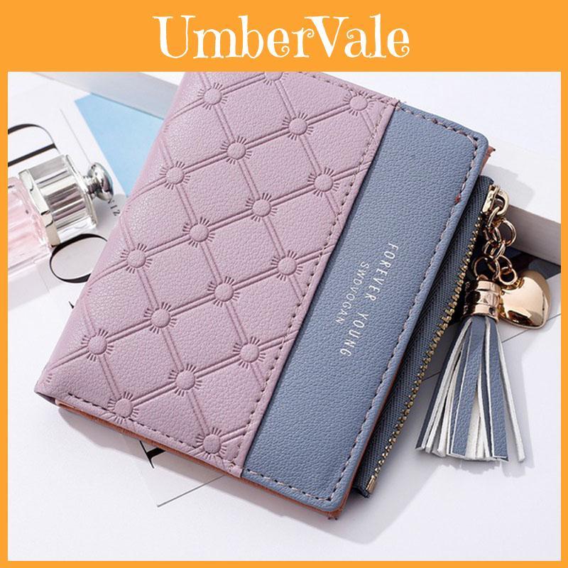Stylish Women's Cute Embossed Pu Leather Wallet With Tassel Zippers And Coin Pocket