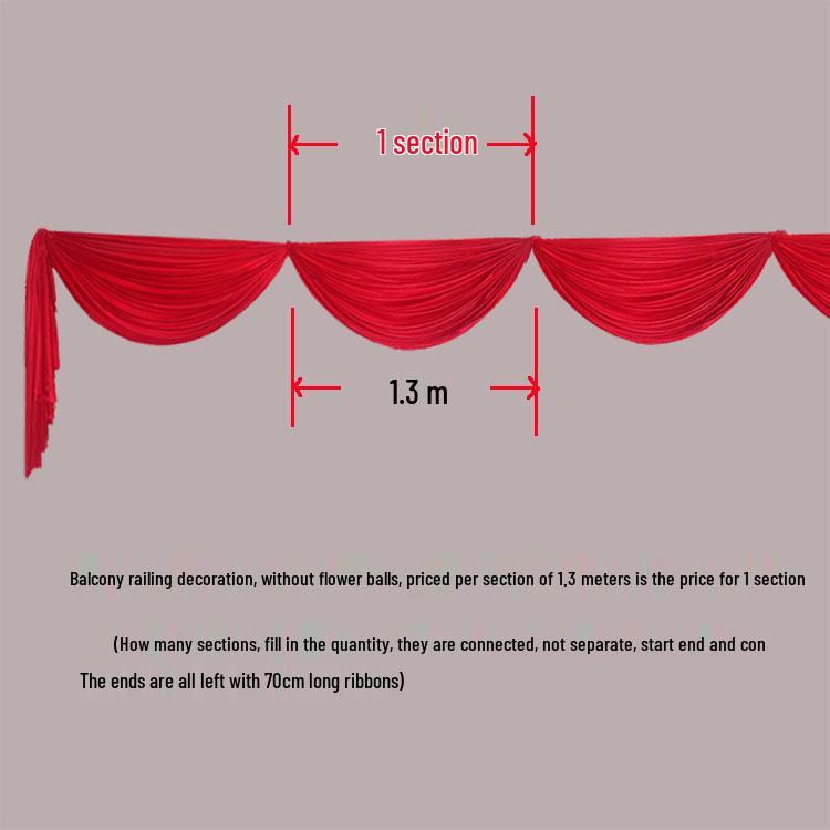 Satin Cloth Red Flower Arrangement for Staircase & Balcony Decor - Fade Resistant