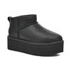 UGG Classic Ultra Mini Platform Boot Black Leather (Womens) Women Sneakers 1141510-BLLE