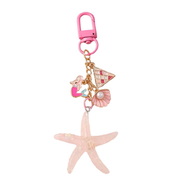 Creative Keychain Shell Car Key Rings Starfishes Key Chain Bag Charm Backpack Pendant Jewelry Accessories