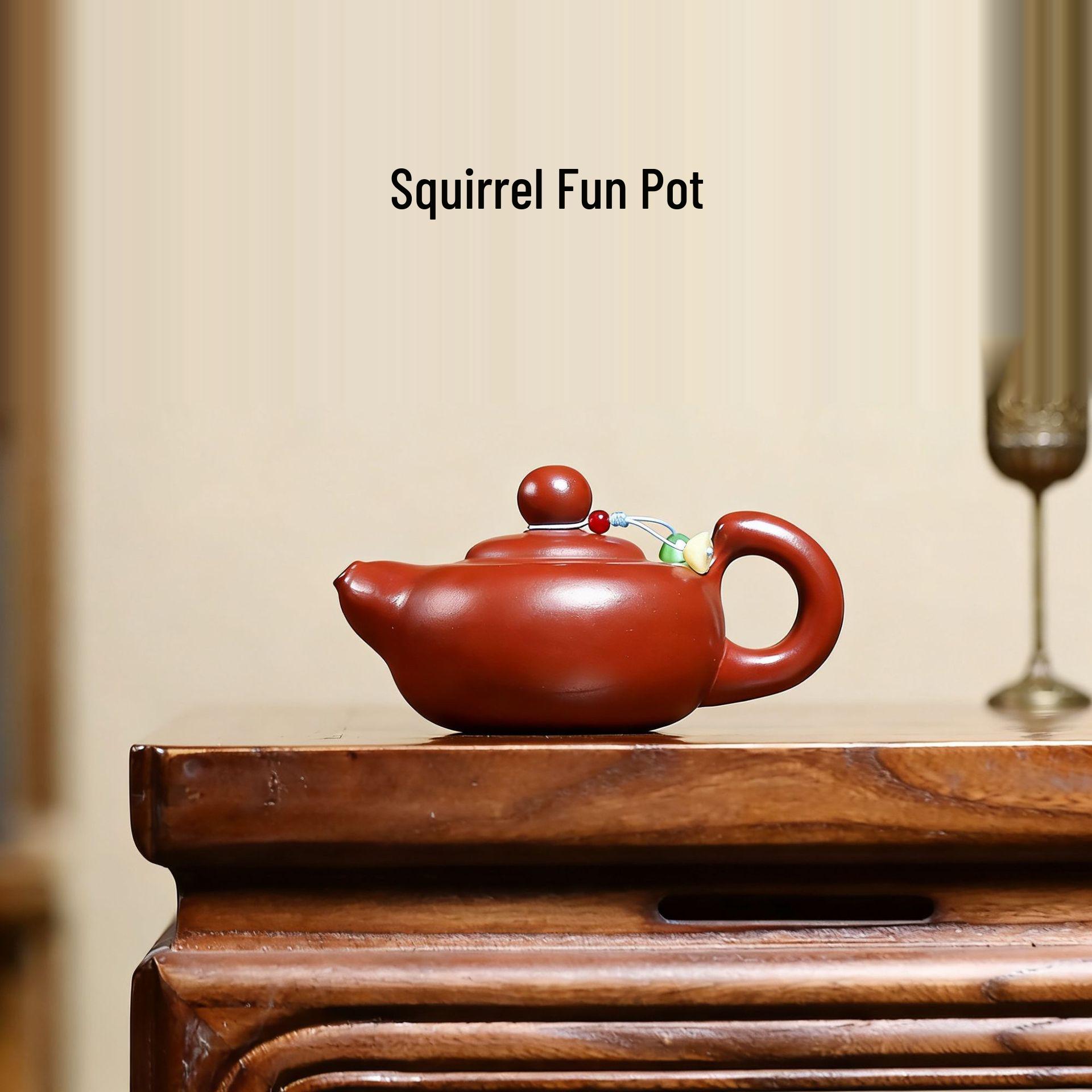 Handcrafted Da Hong Pao Yixing Zisha Teapot - Squirrel Design for Gongfu Tea 160CC