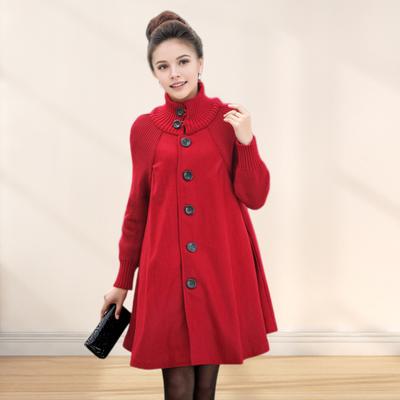 Γυναικείο μάλλινο παλτό Turtlene Slim Fit Φθινοπωρινό Πανωφόρι Χειμώνας μονόχρωμο μακρύ παλτό για υπαίθριο πάρτι εργασίας