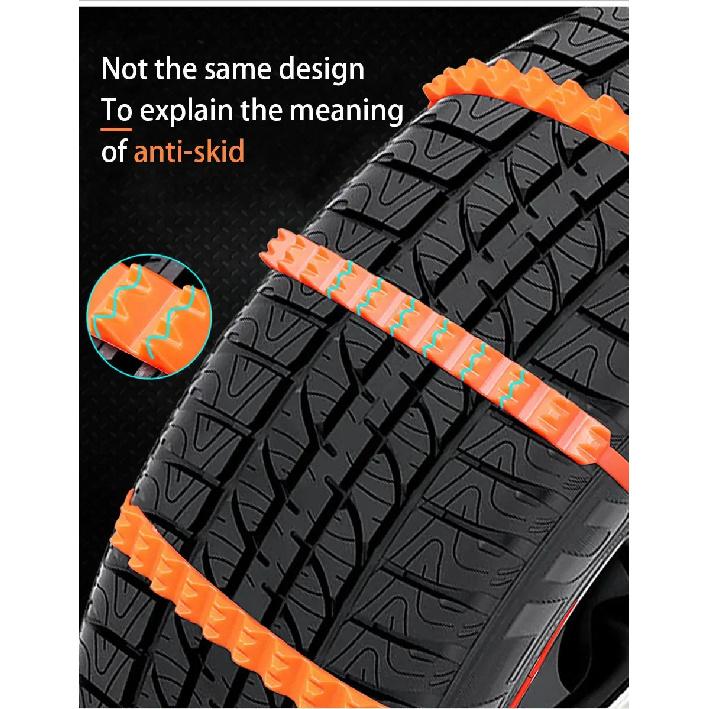 10Pcs Anti Skid Snow Chains Anti Slip Car Winter Tire Wheels Chains 2 3 Grooves for Winter Outdoor Snow Tire Emergency
