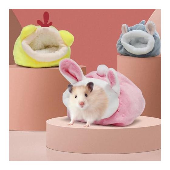 LIKENNY Winter Hamster Cushion Bed, Warm Hamster House, Sleeping Bag, Playground, Rest Area, Warm Nest, Cold Protection, Thermal Insole, Small Animal