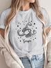 Women's Scorpio Zodiac Sign Grey Casual Short Sleeve Round Neck Blouse with Scorpio Symbol Astrological Print Scorpion