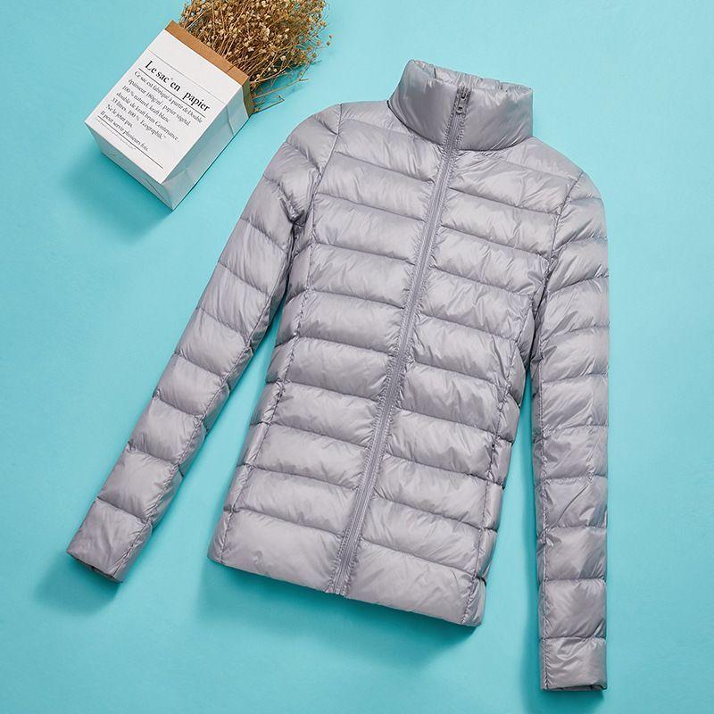 

Женские пуховики осень-зима белый утиный пух ультралегкий сложенный пальто XL