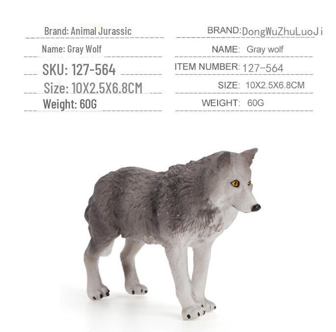 9-Piece Wildlife Park Simulation: Solid Male Wolf, Howling Wolf, White Wolf, and Wolf Cub Figurine Set