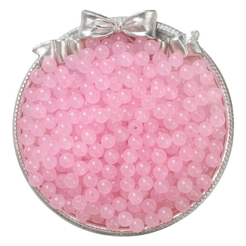 Bracciale con Perle Rotonde in Vetro Gelatina Pittura Imitazione Giada Perline Sfuse Perline Smaltate Accessori Ciondoli Fatti a Mano per Collane Fai da Te
