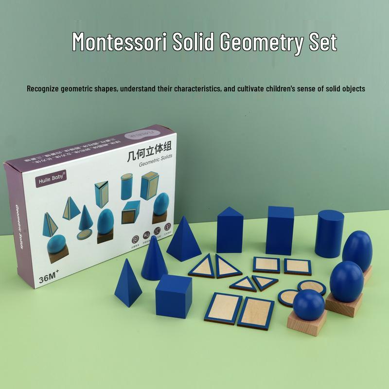 Geometric Solids & Shapes Montessori Educational Kit for Early Learning