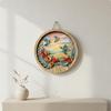 Layered Wall Decor Scenery Round Wooden Plaque Crisp Printing House Decoration for Christians,