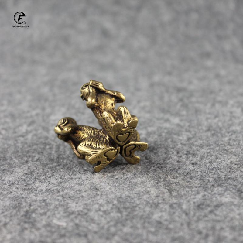 Antique Copper Three Monkeys Home Decor Living Room Decorations Chinese 12 Zodiac Animal Miniature Figurine Furnishings Ornament
