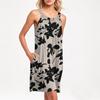 Ladies Fashion Beach Vest Casual Summer Pocket Straps Vintage Floral Print Dress