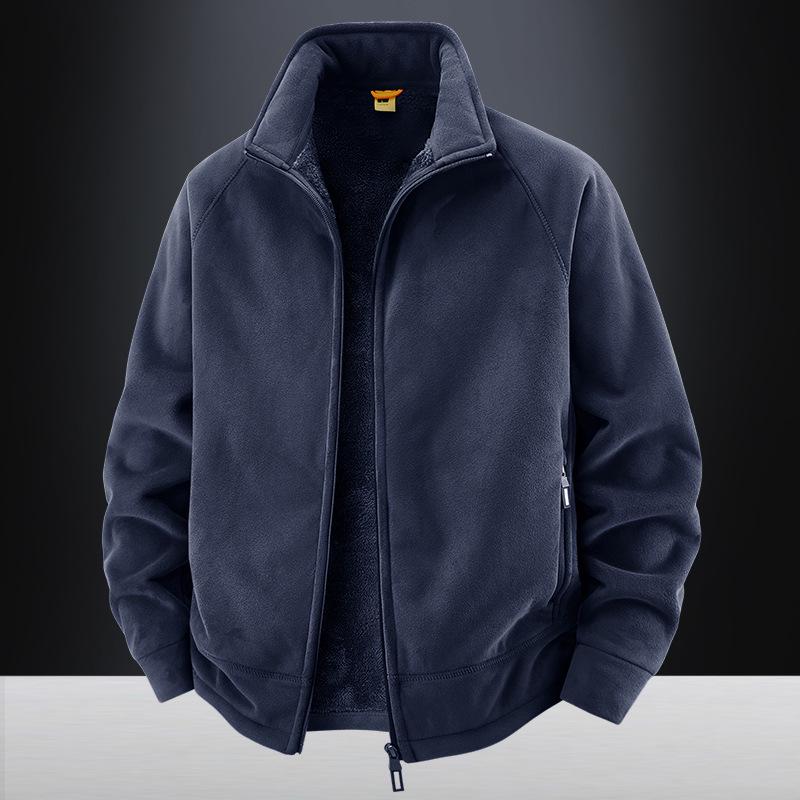 2026 Autumn/Winter Men's Plus Velvet Fleece Hoodie - Versatile, Casual, Loose-Fit Cardigan (2518B)