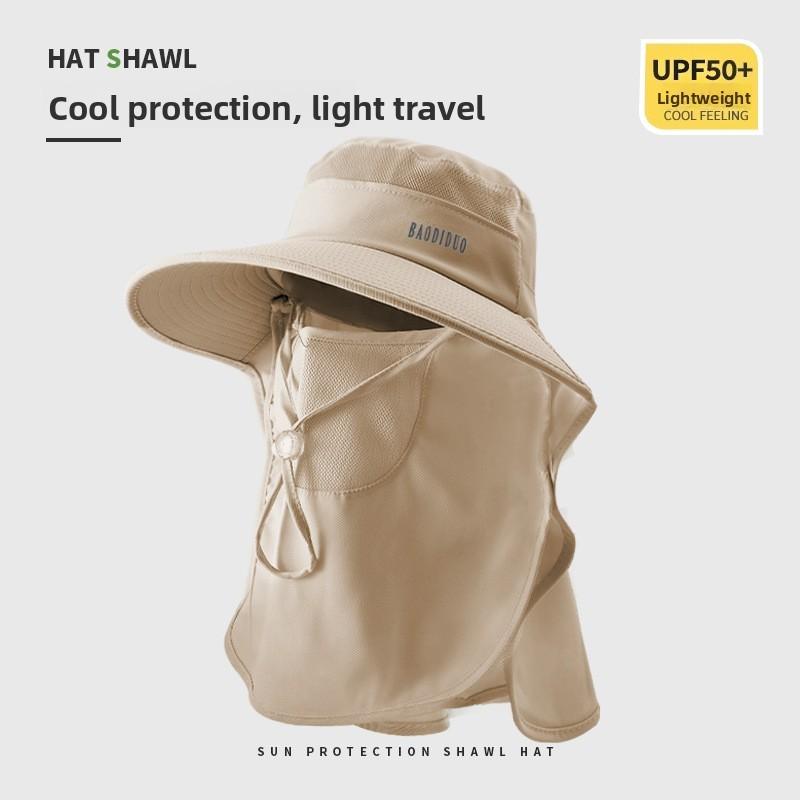Sun Protection Cap With Neck Cover For Women Autumn Sun Shield Adjustable Wide Brim Fishing Hat