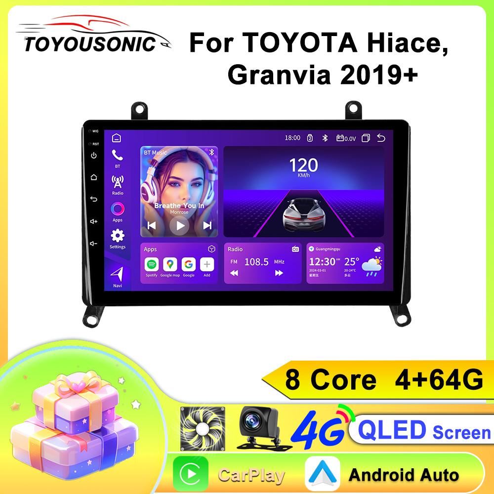 Android Car Multimedia Player For TOYOTA Hiace Granvia 2019+ GPS Navigation CarPlay 4G Head Unit Stereo Video Player