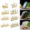 Multi Grid Design Dish Drainer Rack Wooden Pot Lid Holder Kitchen Dishes Stand  Kitchen