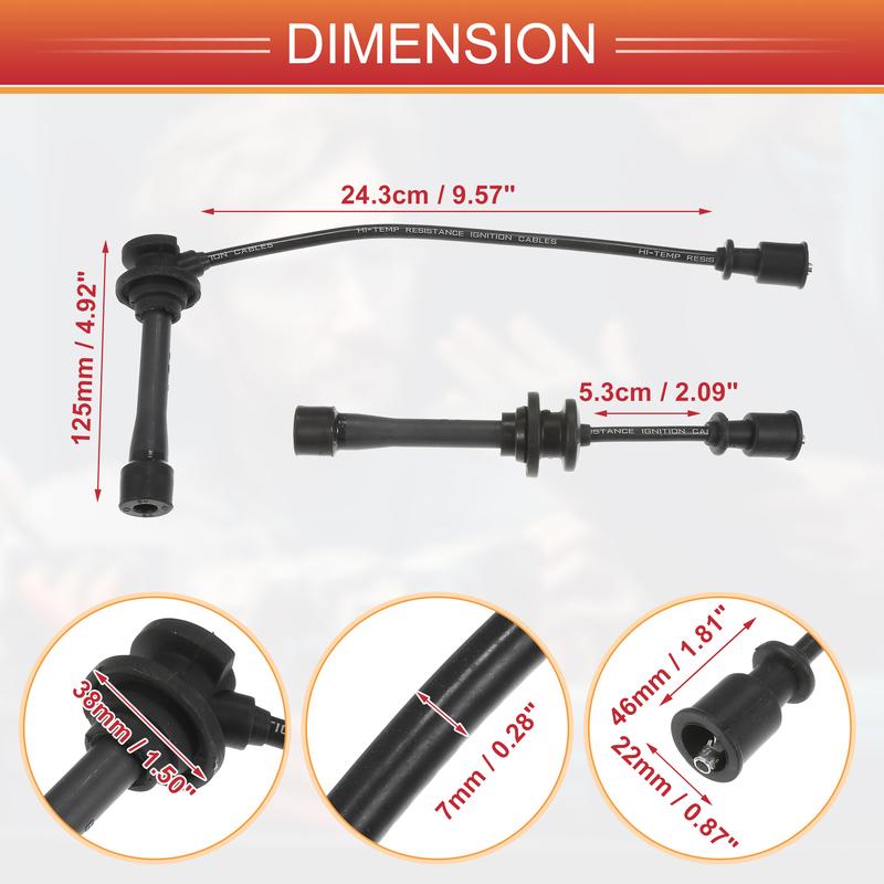 UXCELL 2 Pcs Spark Plug Wire Ignition Coil Cable No.0K01318160B for Kia Sportage 95-02