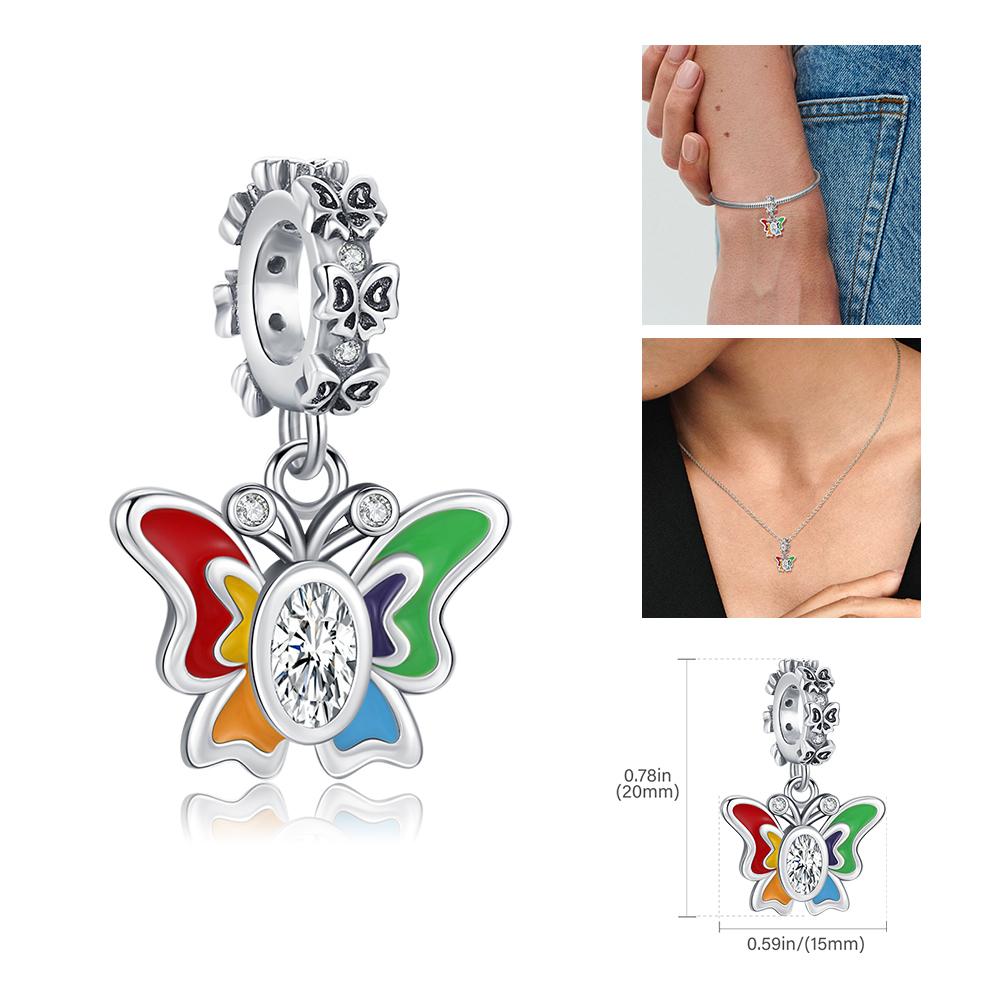 Copper Rainbow Pride Month Charm Pendant Heart Bead Unlimited Fit Original Bracelet For Women Jewelry Gift