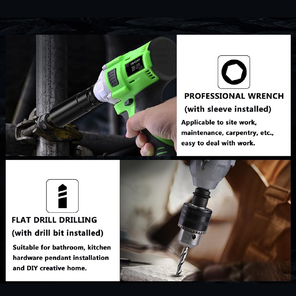 110~220V 19800mAh Cordless Electric Impact Wrench Brushless High Torque Tool