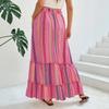 A New Summer Personalized Vacate-style Women's Dress with Tassel LACES and Ethnic Striped Prints